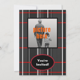 Check Plaid Wit Rood Zwart Verjaardagsfeestje Even Kaart