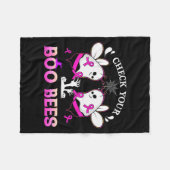 Check Your Boo Bees Funny Breast Cancer Halloween  Fleece Deken (Voorkant (Horizontaal))