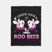 Check Your Boo Bees Funny Breast Cancer Halloween  Fleece Deken (Voorkant)