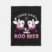 Check Your Boo Bees Funny Breast Cancer Halloween  Fleece Deken (Voorkant)