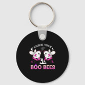 Check Your Boo Bees Funny Breast Cancer Halloween Sleutelhanger (Voorkant)