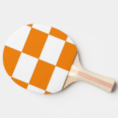Checkard Sinaasappel & Wit Ontwerp Tafeltennisbatje (Zijkant)