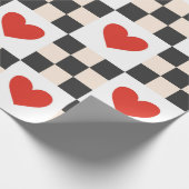 Checkboard Hearts Cadeaupapier (Hoek)
