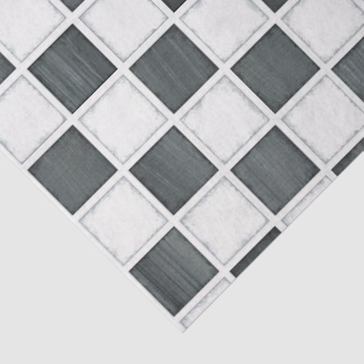 Checkboard zwart-wit Decoupage Tissuepapier (Detail)