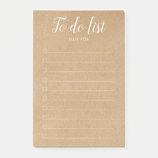 Checkbox Takenlijst Planner Rustiek Kraft Post-it® Notes (Voorkant)