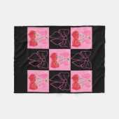 Checked Cherry Coquette Love You Cherry Much Fleece Deken (Voorkant (Horizontaal))