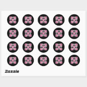 Checked Paw Dog Valentijn Coquette Ronde Sticker (Vel)
