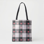 Checked Pink Roses Tote Bag (Voorkant)