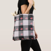 Checked Pink Roses Tote Bag (Dichtbij)