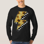 Checked Sunflower Lightning Chess Board T-shirt (Voorkant)