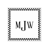 Checker Board Lijst Monogram Rubber Stamp Rubberstempel (Afrduk)