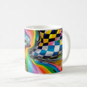 Checker Board Rainbow Patroon Digitale Kunst Koffiemok (Voorkant rechts)