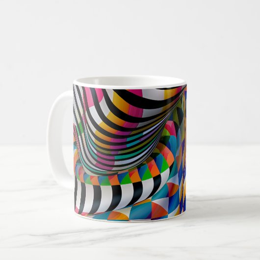 Checker Board Stripe Design Art Koffiemok (Voorkant links)