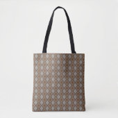 Checker Brown Pattern Tote Bag (Voorkant)