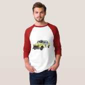 Checker Cab Taxi Classic Car Illustration T-shirt (Voorkant volledig)