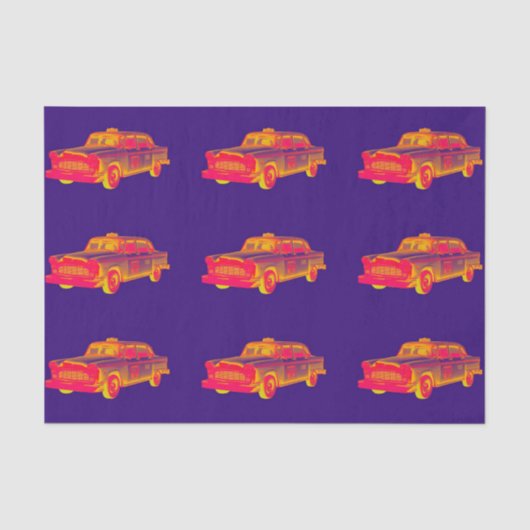 Checker Cab Taxi Pop Art Tissuepapier (Voorkant)