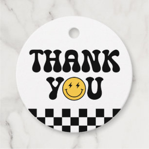 Checker Happy Face Verjaardag Bedankt Bedankjes Labels