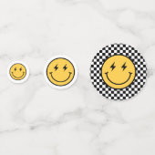 Checker Happy Face Verjaardag Confetti (Voorkanten)
