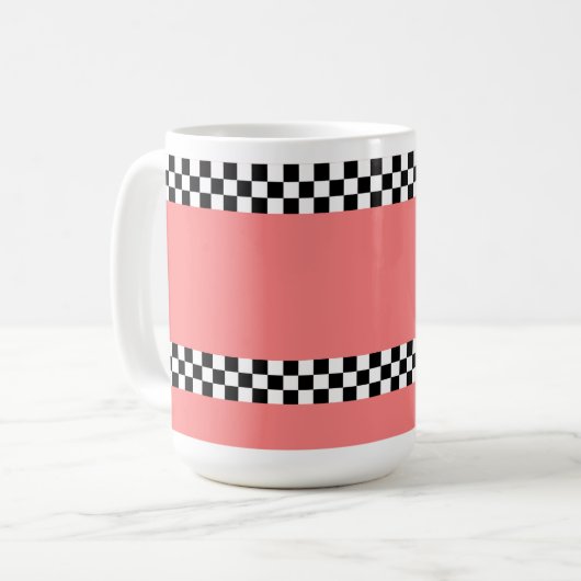Checker 🌸 koffie mok 15oz (Voorkant links)