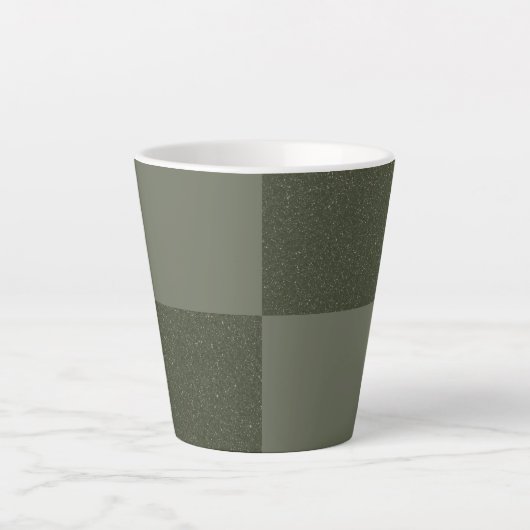 Checker Moss Green Latte Mok – (Voorkant)