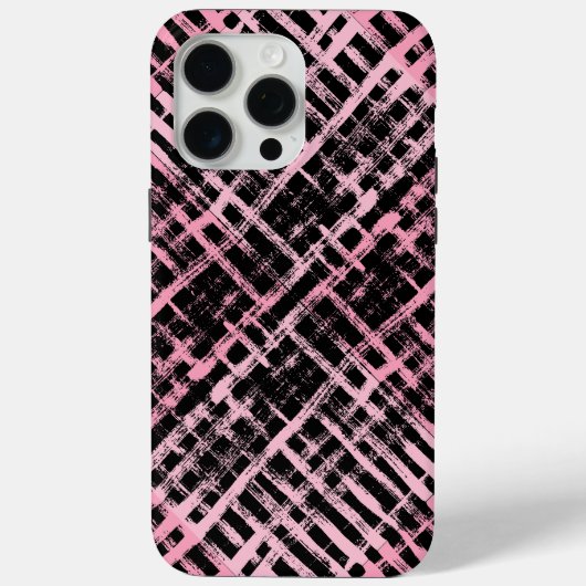 Checker Patroon -06P.Pink Zwart BG Case-Mate iPhone Case (Achterkant)