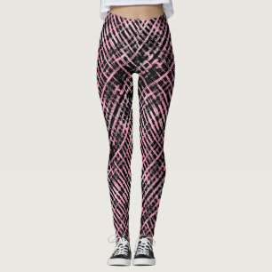 Checker Patroon -06P.Pink Zwart BG Leggings