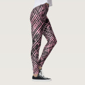 Checker Patroon -06P.Pink Zwart BG Leggings (Rechts)