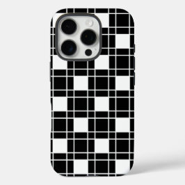 Checker patroon in zwart en wit iPhone 16 pro hoesje