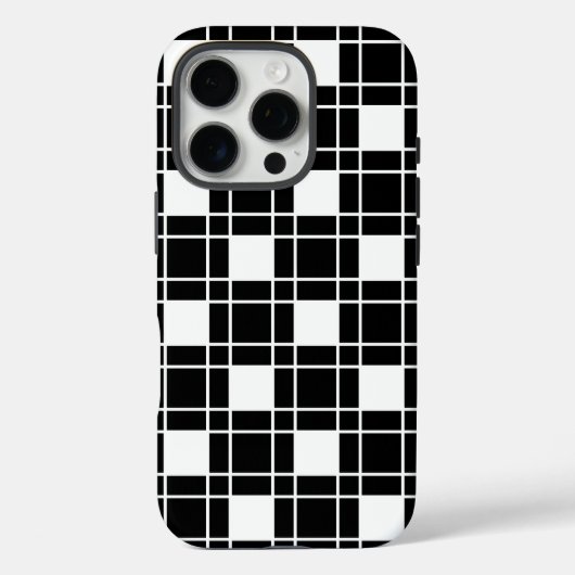 Checker patroon in zwart en wit Case-Mate iPhone case (Achterkant)