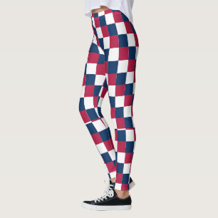 Checker patroon met Amerikaanse vlag kleur Leggings