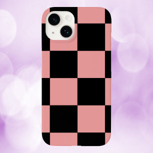 Checker Patroon Roze en Zwarte Vierkanten Case-Mate iPhone 14 Hoesje