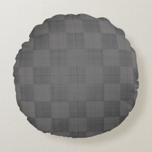 Checker Pattern 04x4w DGrey BG Rond Kussen