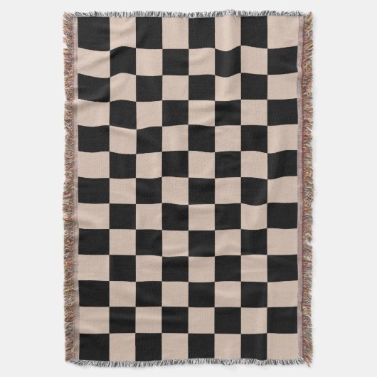 Checker Pattern - Beige Deken (Voorkant Verticaal)