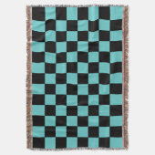 Checker Pattern - Blue Green and Black Deken (Voorkant Verticaal)