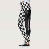 Checker Pattern-Leggings -Racing- Sport-women Leggings (Links)