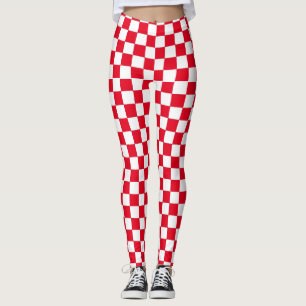 Checker Pattern-Leggings -Racing- Sport-women Leggings