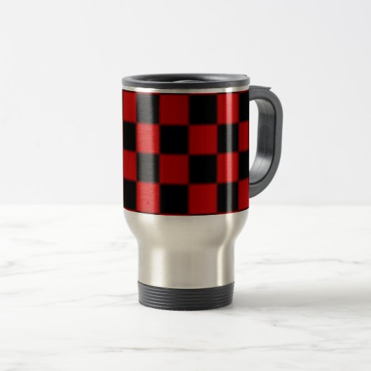 Checker Pattern Travel Mug Reisbeker (Voorkant rechts)