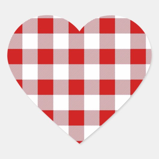Checker Picnic Cloth Hart Sticker (Voorkant)