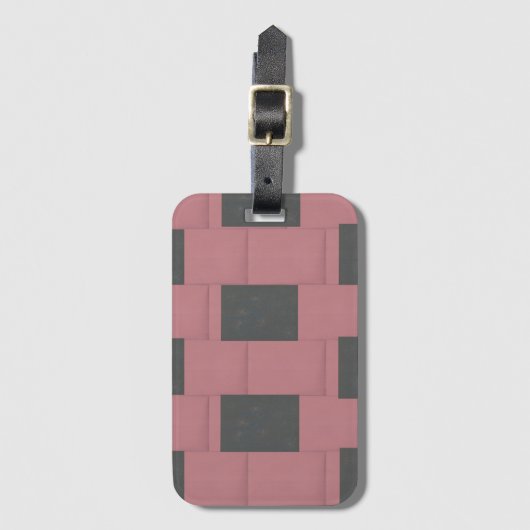 Checker Pink Flower Abstract Bagagelabel (Voorkant (verticaal))