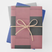 Checker Pink Flower Abstract Inpakpapier Vel (In situ)