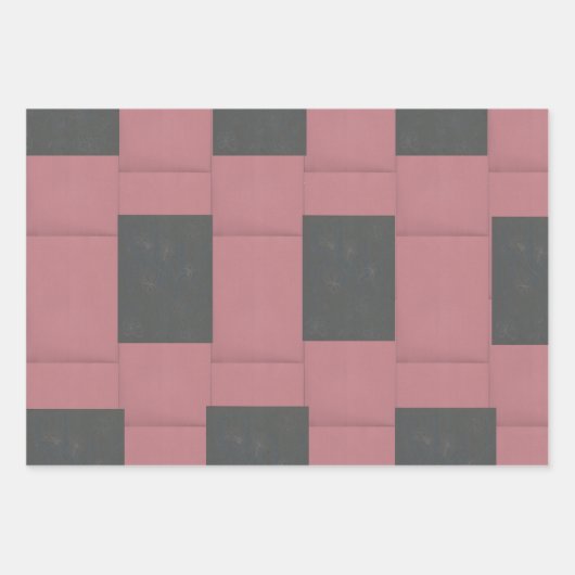 Checker Pink Flower Abstract Inpakpapier Vel (Voorkant)