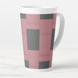 Checker Pink Flower Abstract Latte Mok