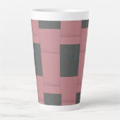 Checker Pink Flower Abstract Latte Mok (Voorkant)
