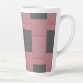 Checker Pink Flower Abstract Latte Mok (Rechts)