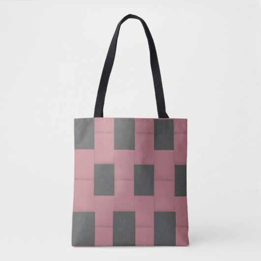 Checker Pink Flower Abstract Tote Bag (Voorkant)