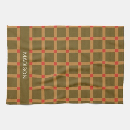 Checker Plakt gepersonaliseerd patroon Theedoek (Horizontaal)