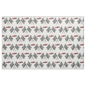 Checker Race Flag & Red Race Car Stof (Fat Quarter)