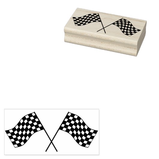 Checker Racing Vlaggen Art Stempel (Gestempeld)