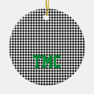 Checker Sports Team Car Racing INITIALEN Vlag Keramisch Ornament