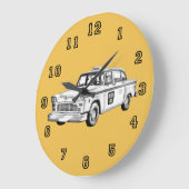 Checker Taxi Cab Illustratie Grote Klok (Hoek)